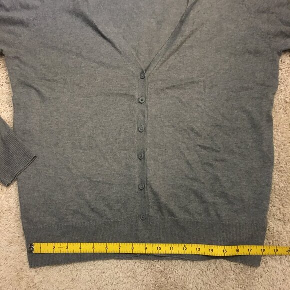 Grey Button Down 100% Cotton Grandpa Cardigan - Picture 13 of 15